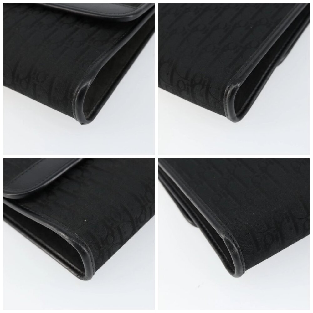 Christian Dior Trotter Canvas Chain Shoulder Bag Black Gold Auth - Picture 15 of 15